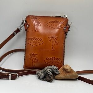 Las Vegas Brown Leather Crossbody Bag